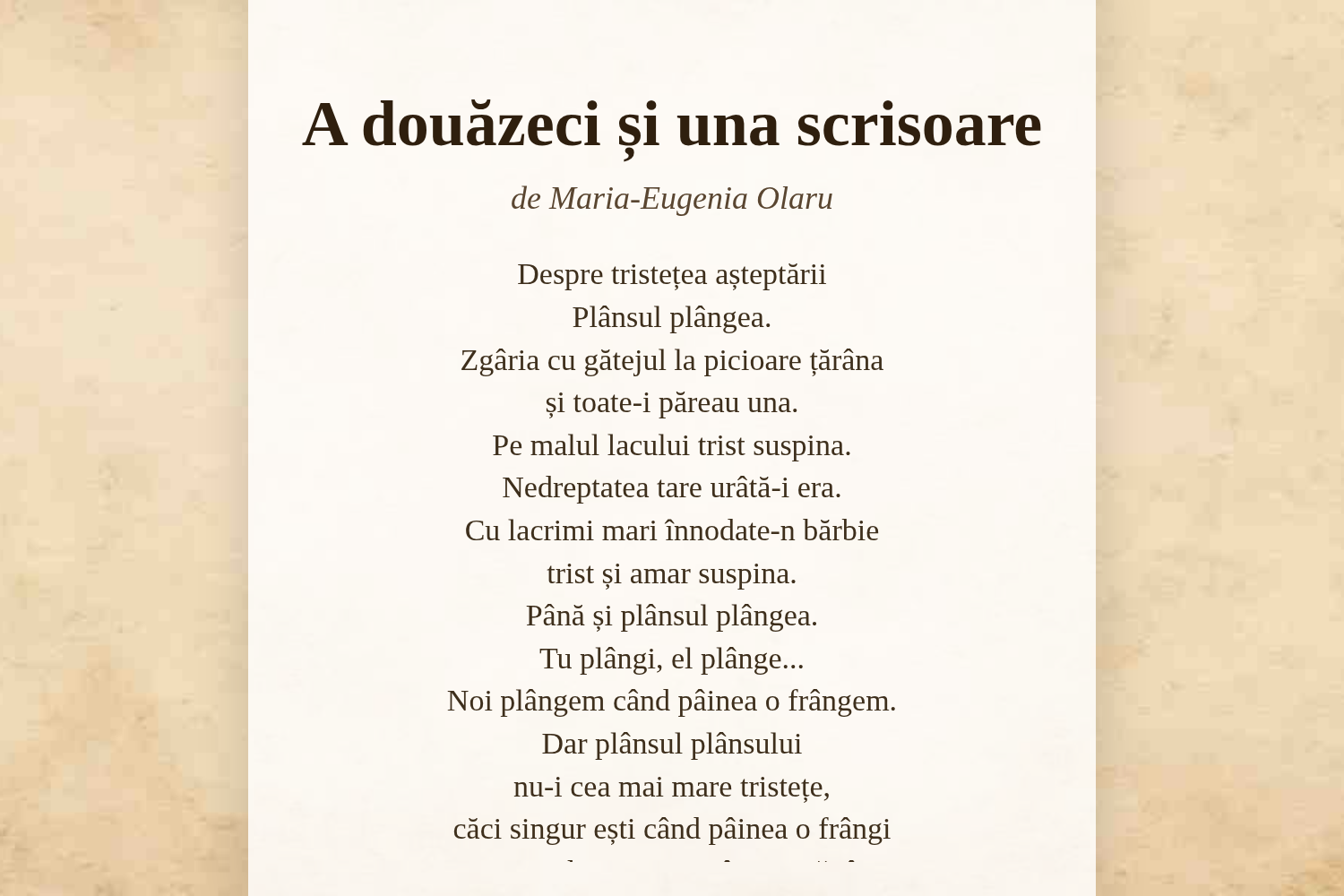 A douăzeci și una scrisoare