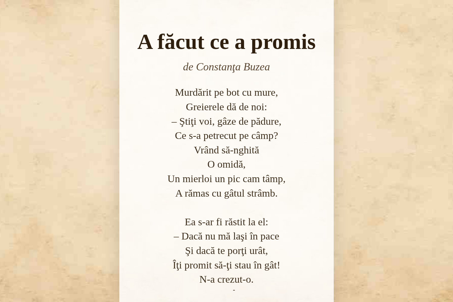A făcut ce a promis