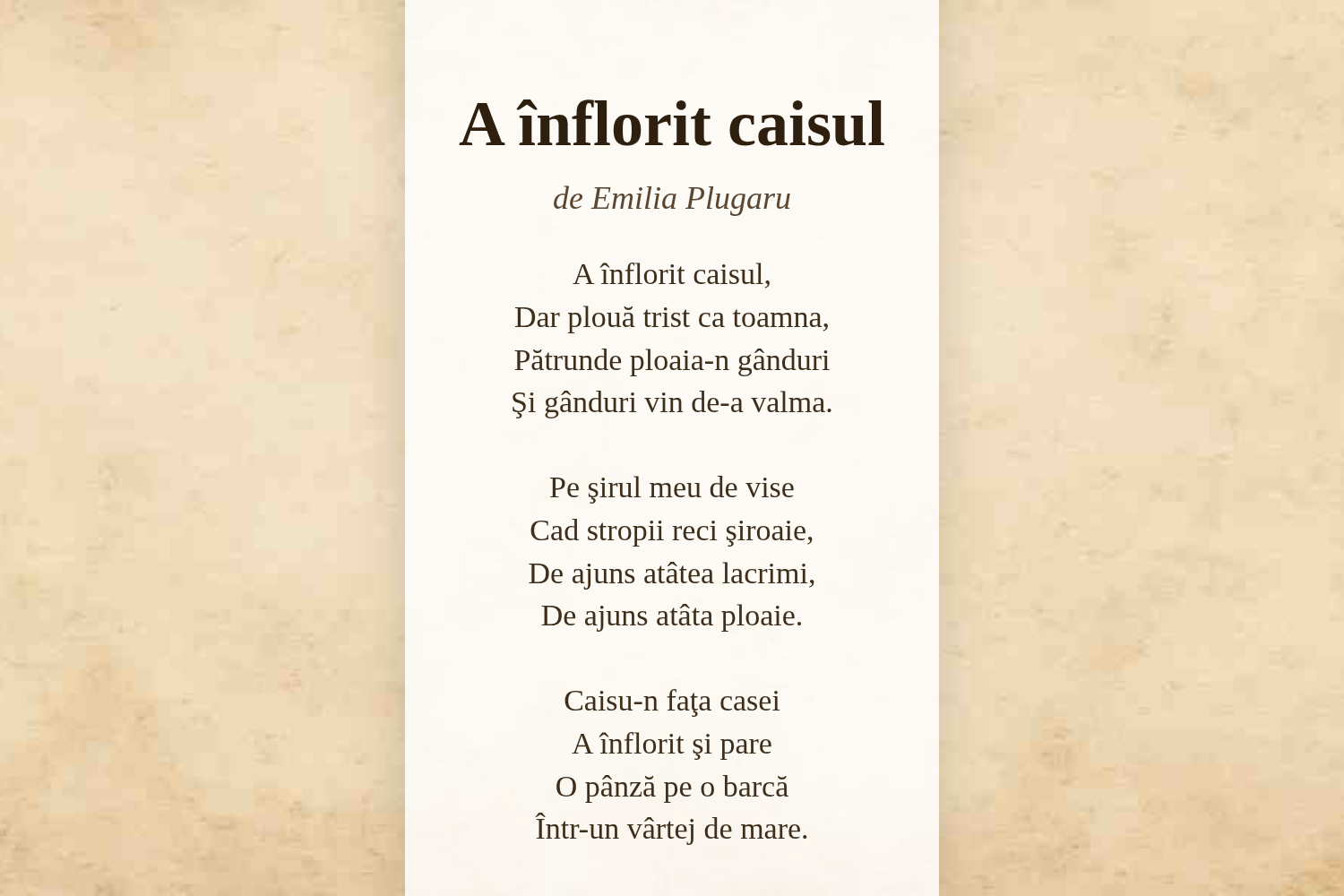 A înflorit caisul