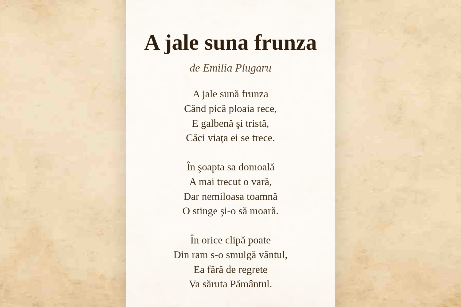 A jale suna frunza