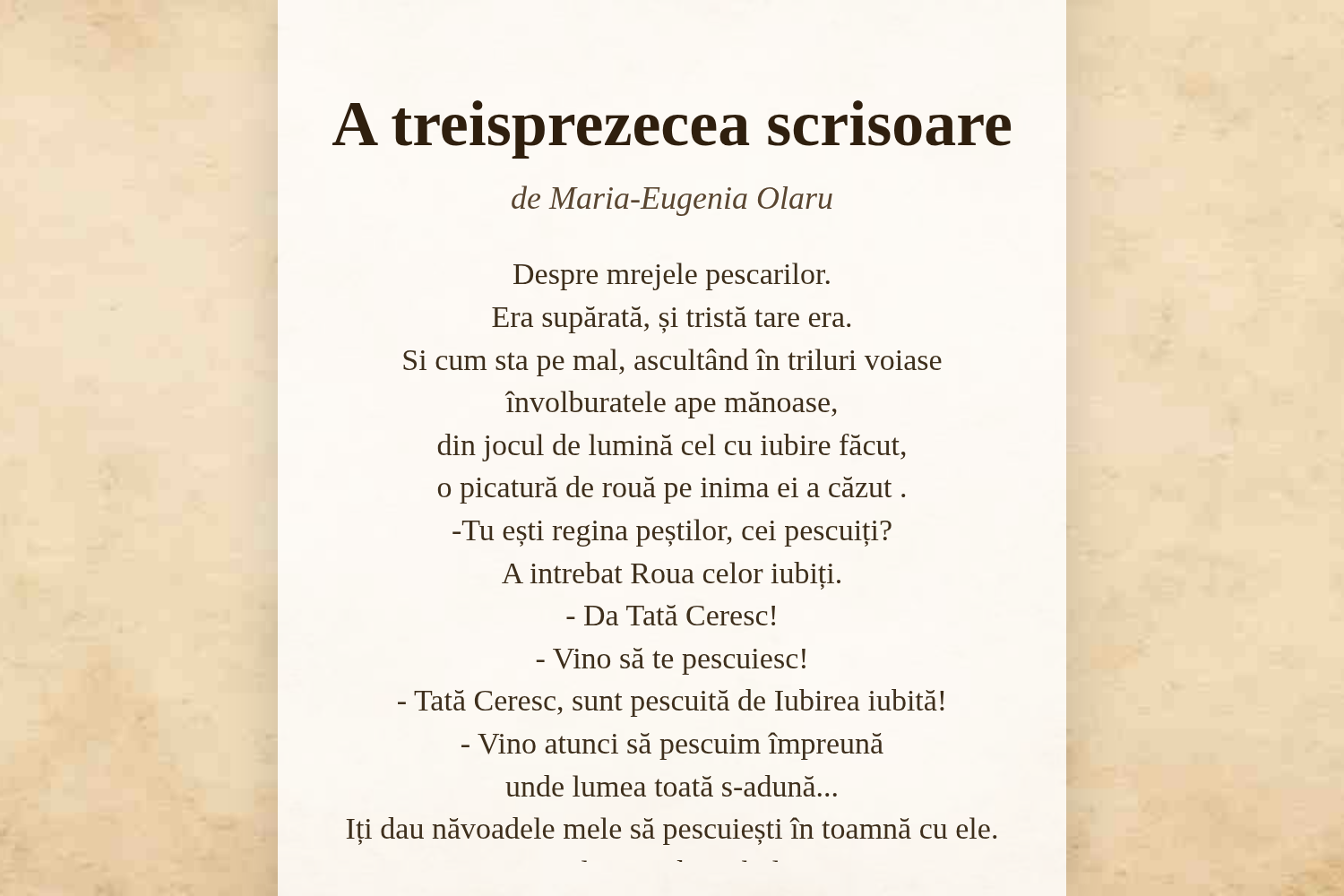 A treisprezecea scrisoare