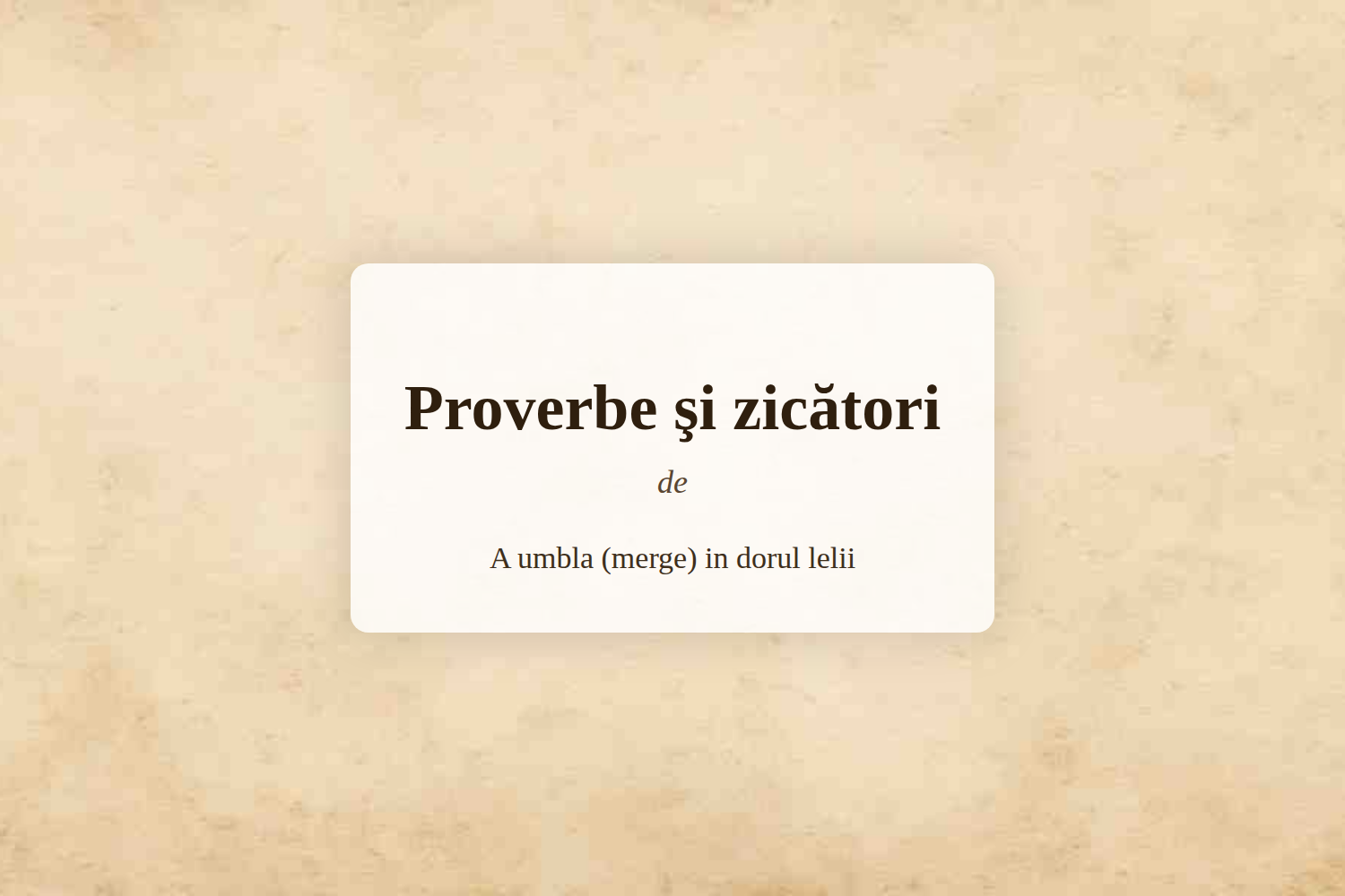 Proverbe şi zicători