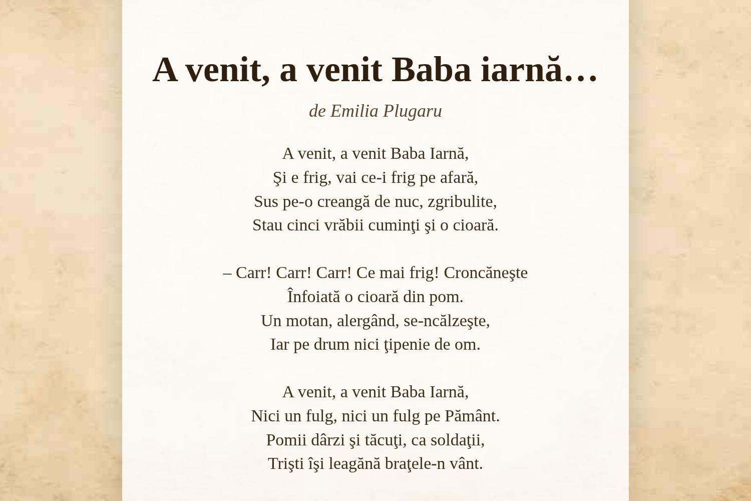 A venit, a venit Baba iarnă…