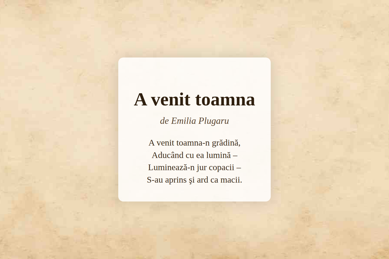 A venit toamna