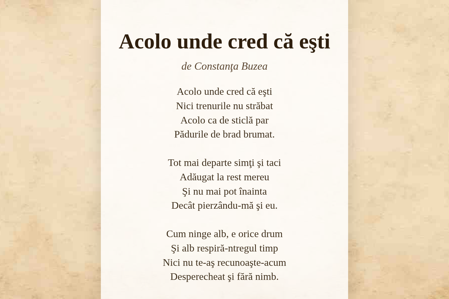 Acolo unde cred că eşti