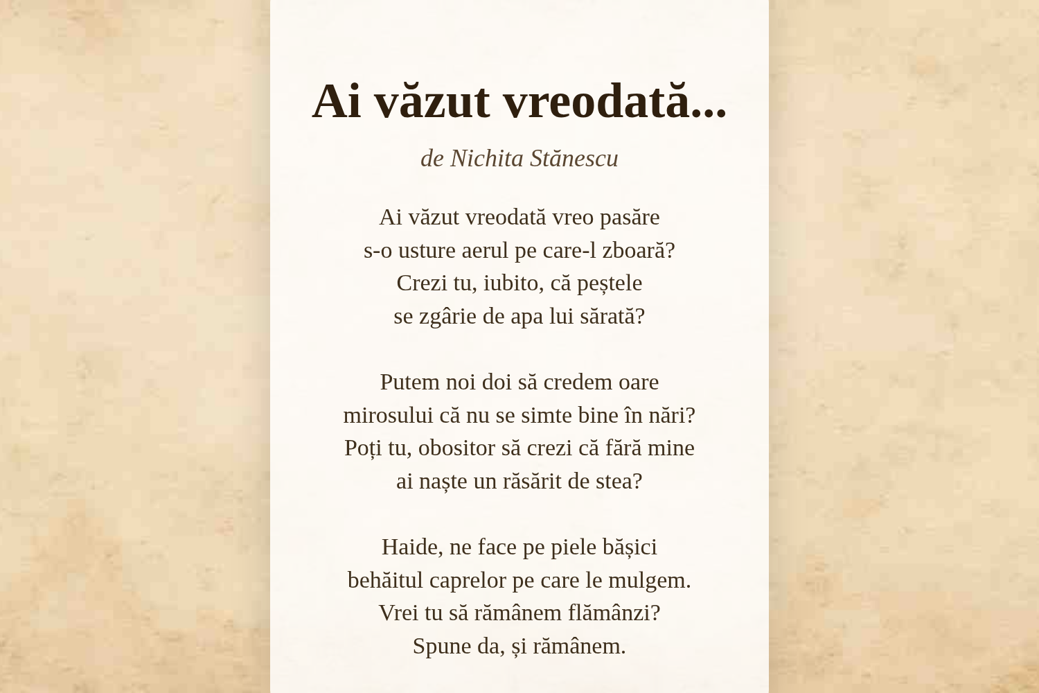 Ai văzut vreodată...