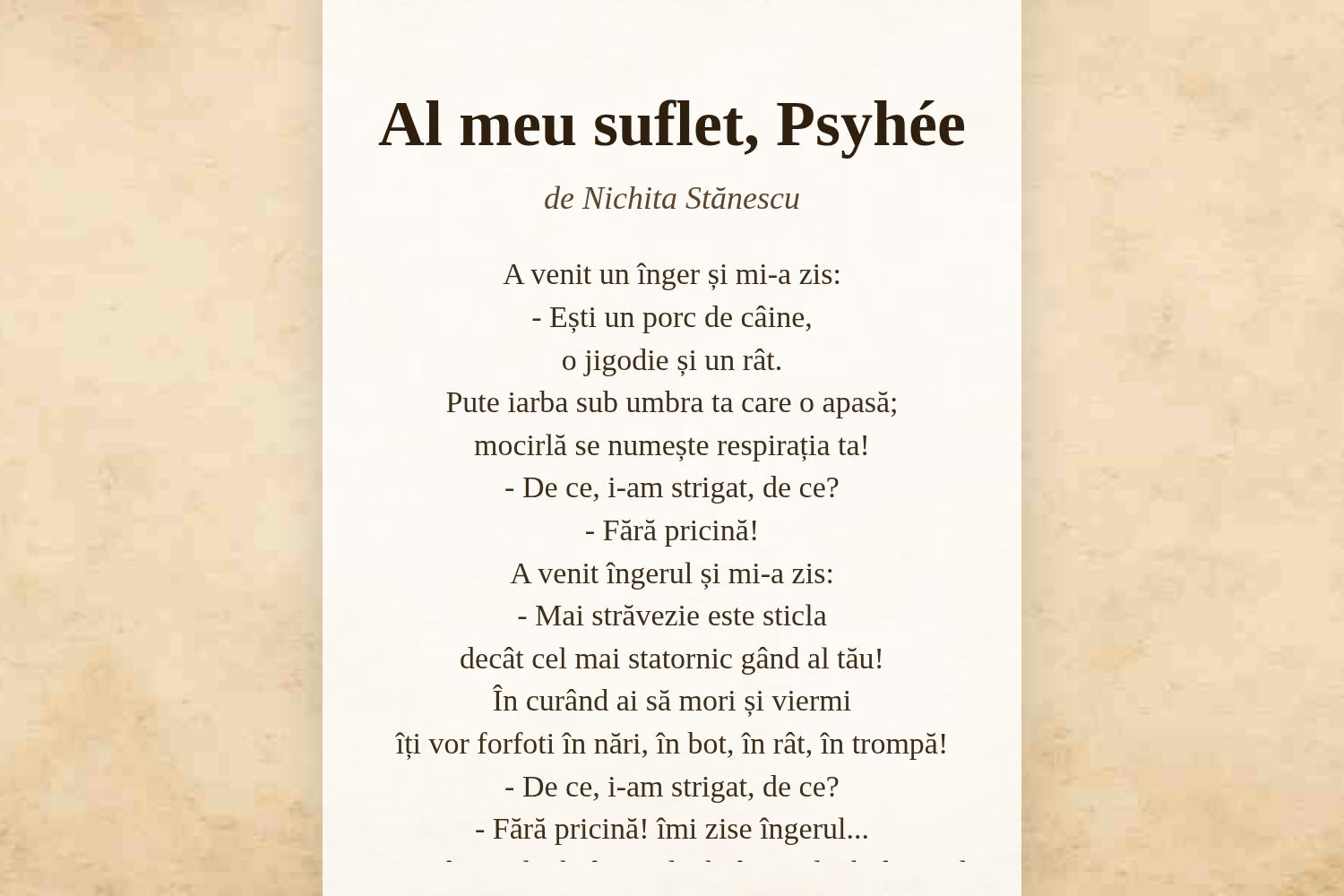 Al meu suflet, Psyhée