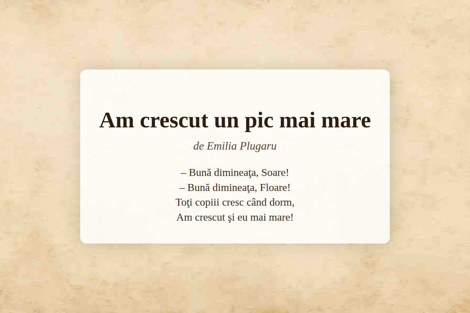 Am crescut un pic mai mare