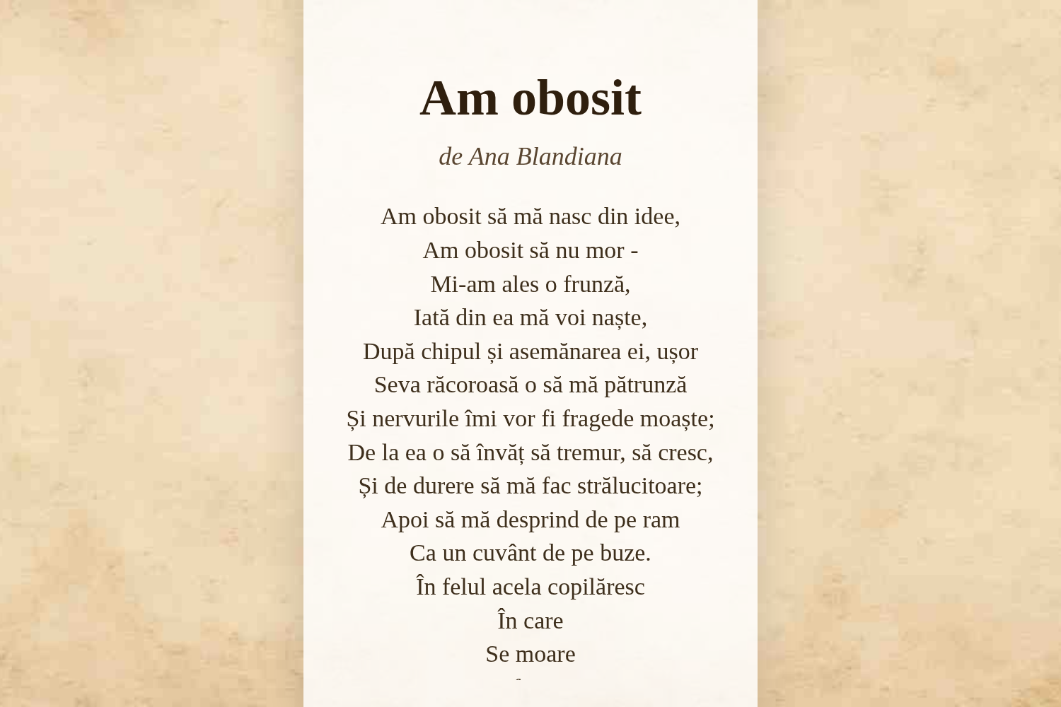 Am obosit