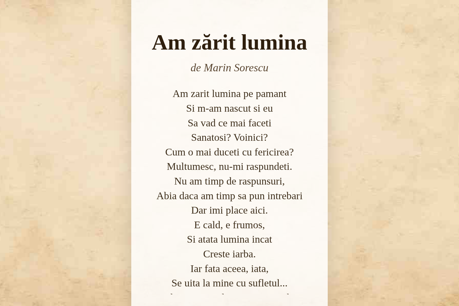 Am zărit lumina