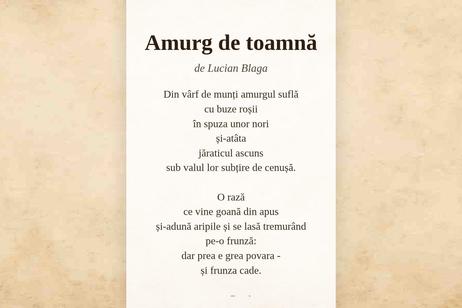 Amurg de toamnă