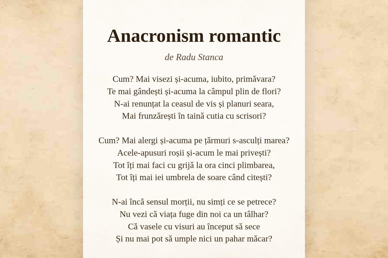 Anacronism romantic