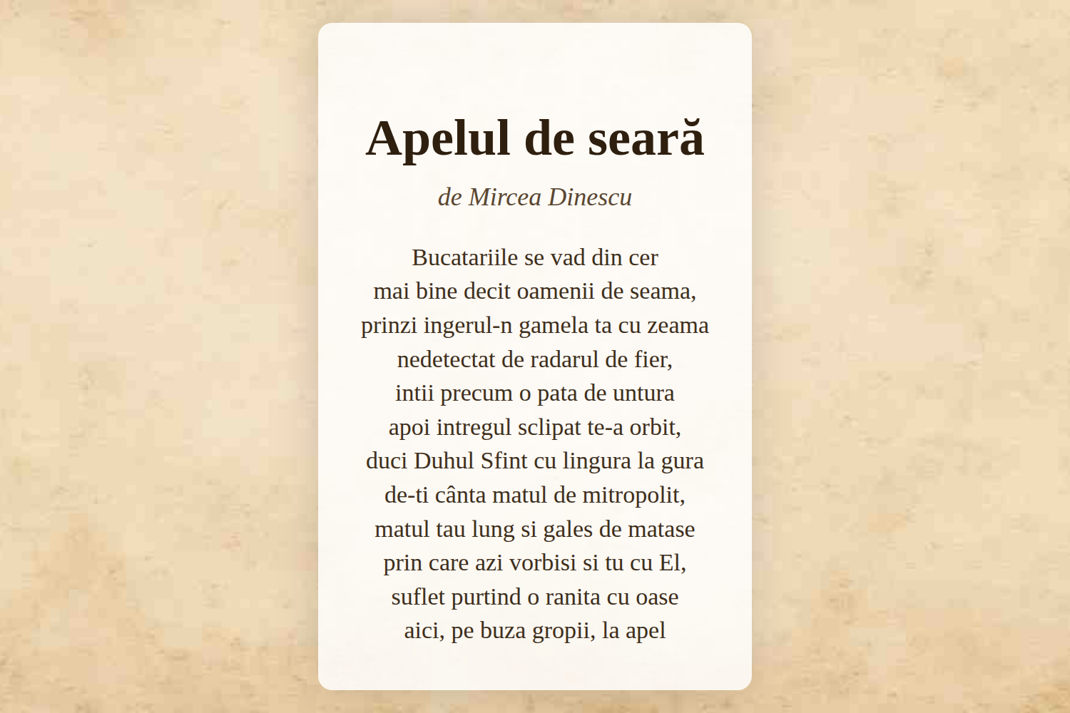 Apelul de seară