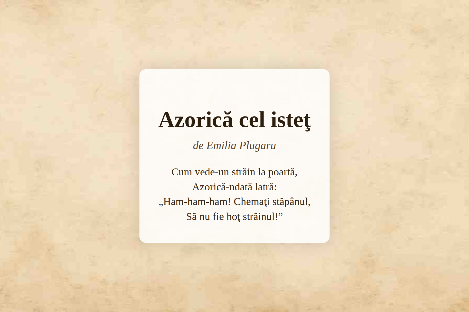 Azorică cel isteţ