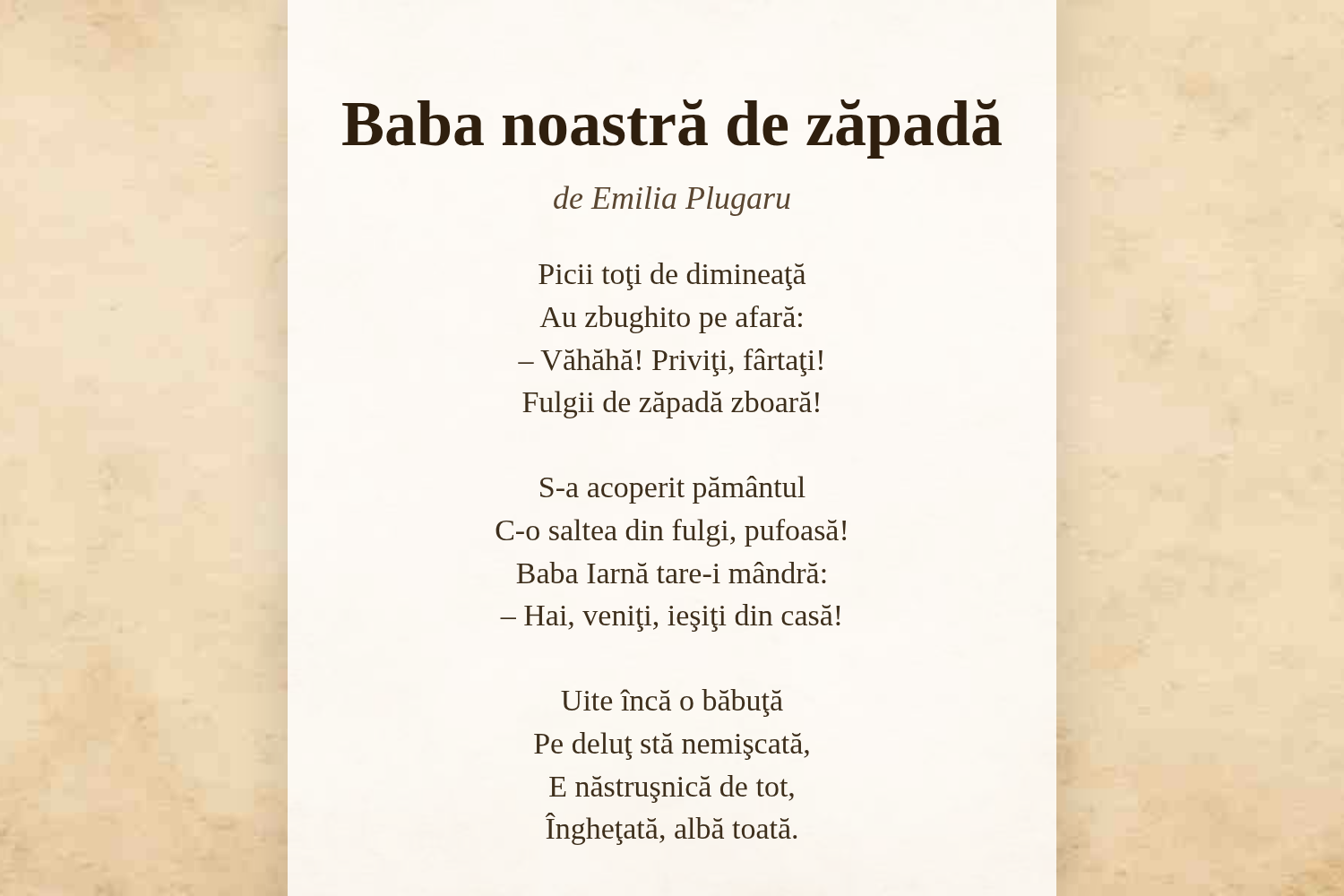 Baba noastră de zăpadă