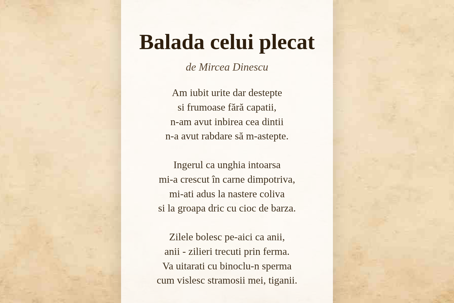 Balada celui plecat