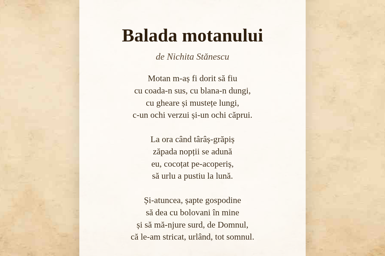 Balada motanului