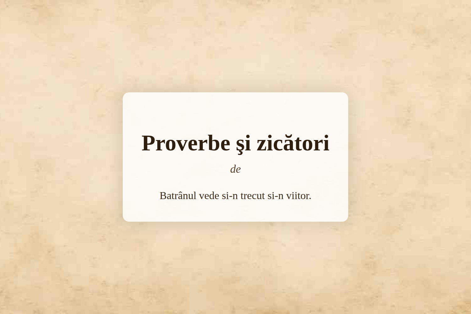 Proverbe şi zicători