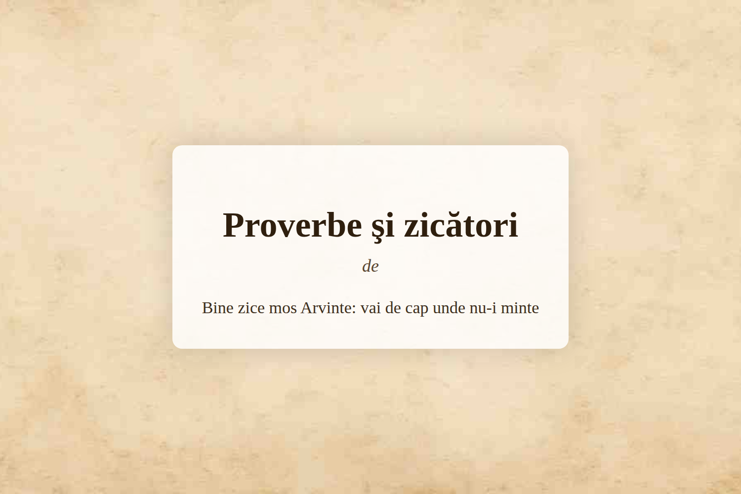 Proverbe şi zicători