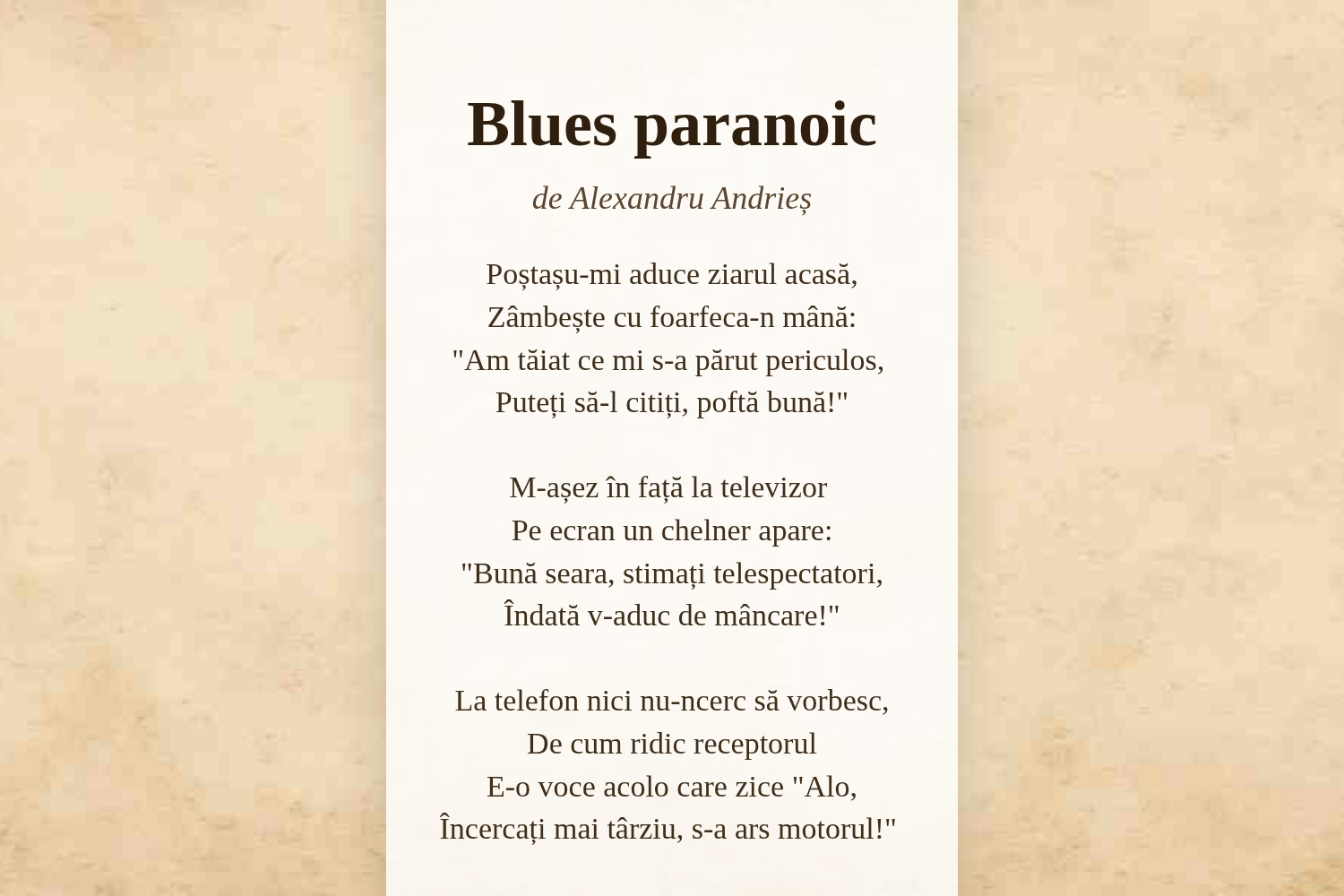 Blues paranoic