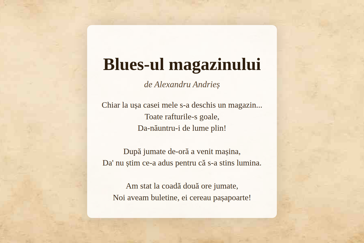 Blues-ul magazinului