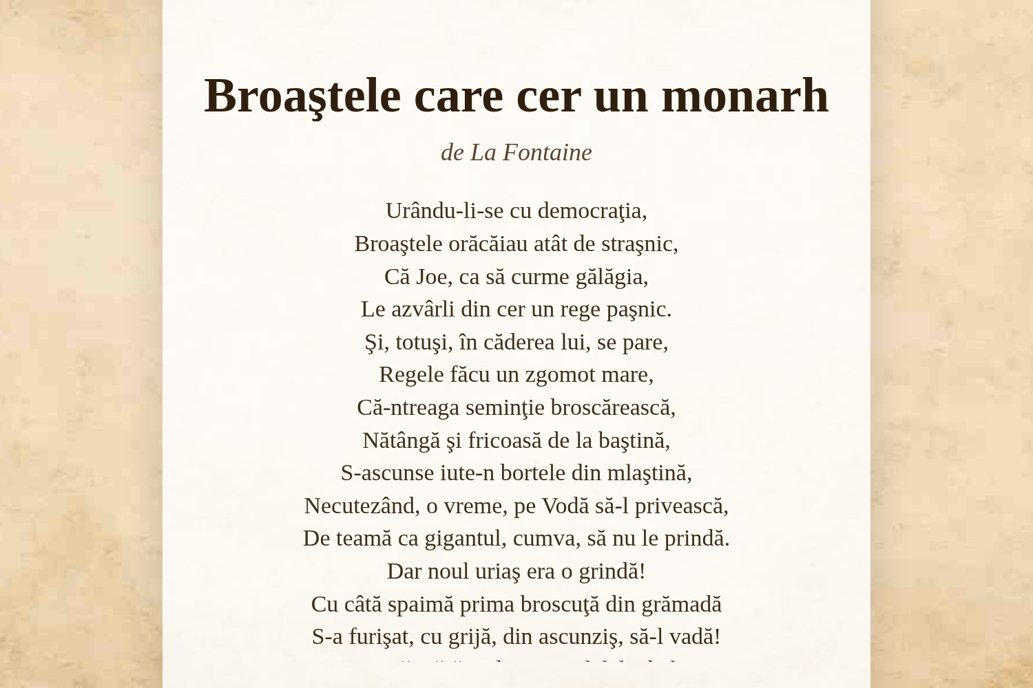 Broaştele care cer un monarh