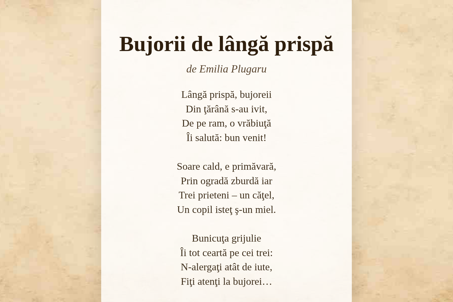 Bujorii de lângă prispă