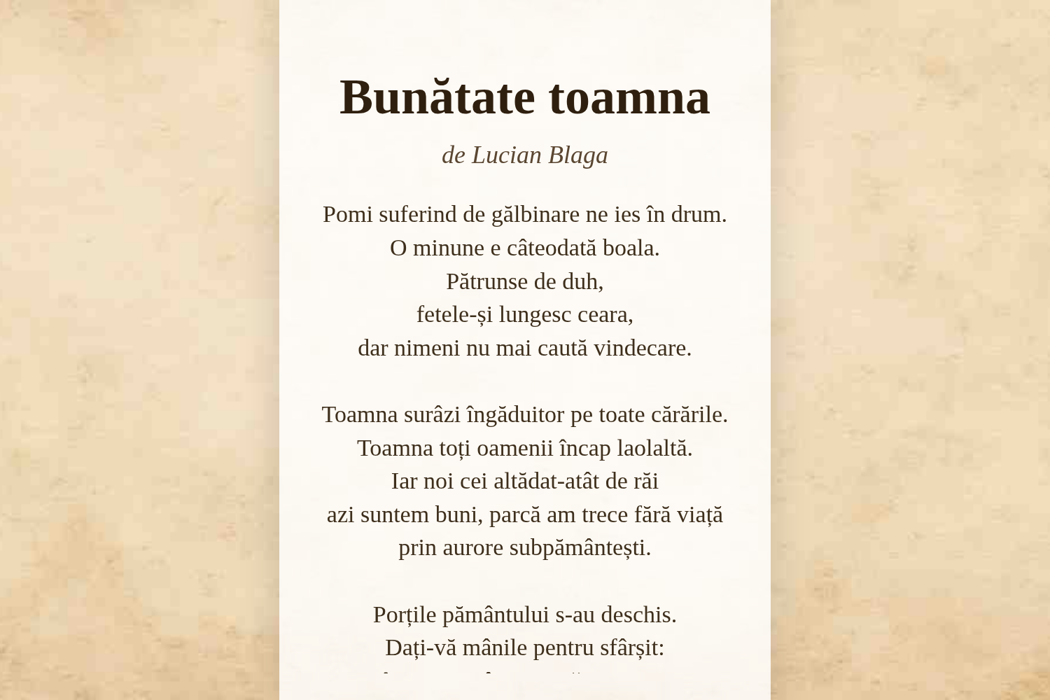 Bunătate toamna