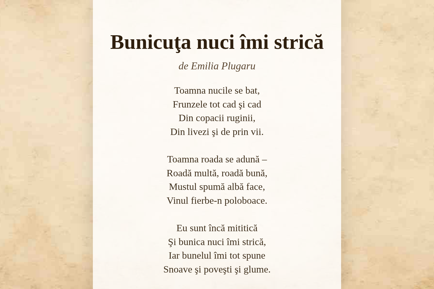 Bunicuţa nuci îmi strică