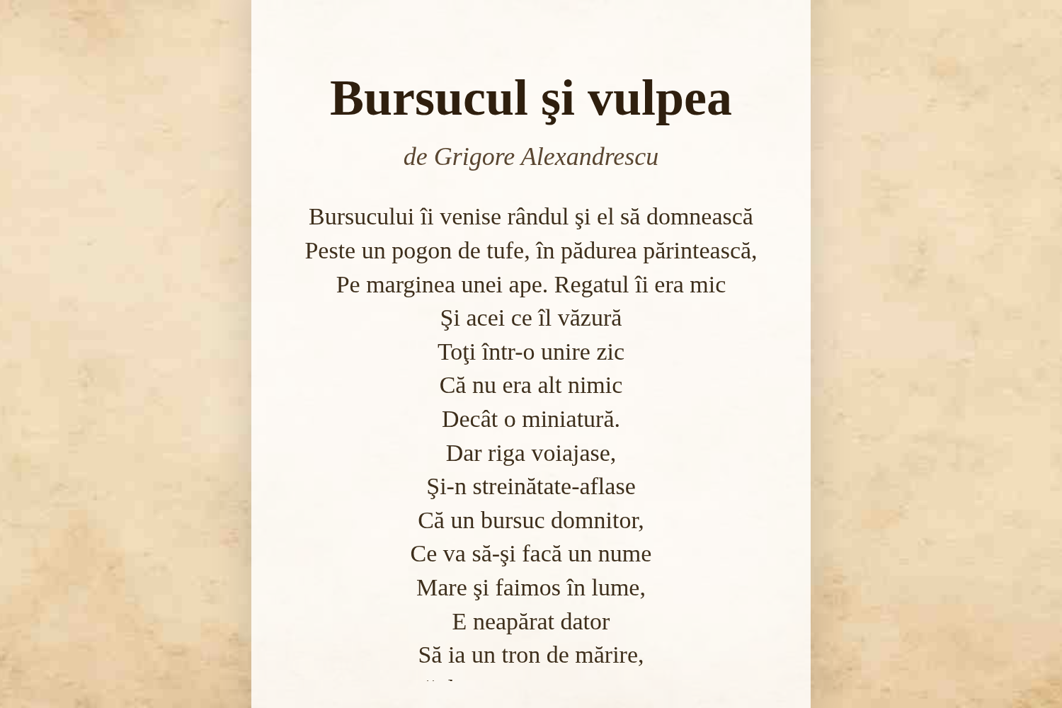 Bursucul şi vulpea