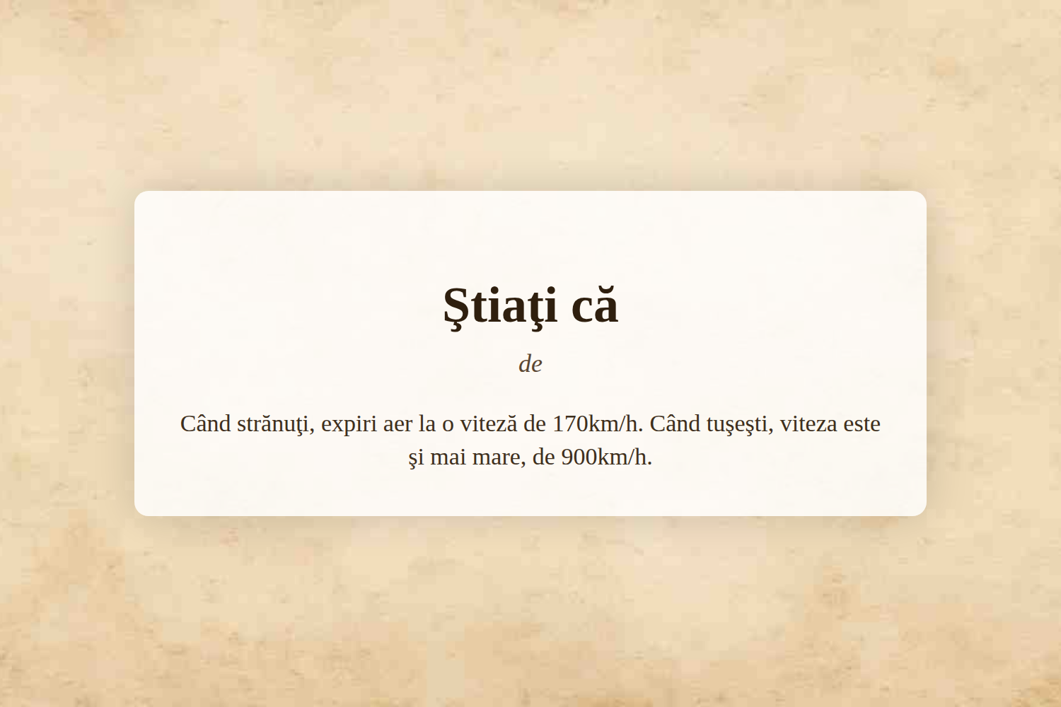 Ştiaţi că
