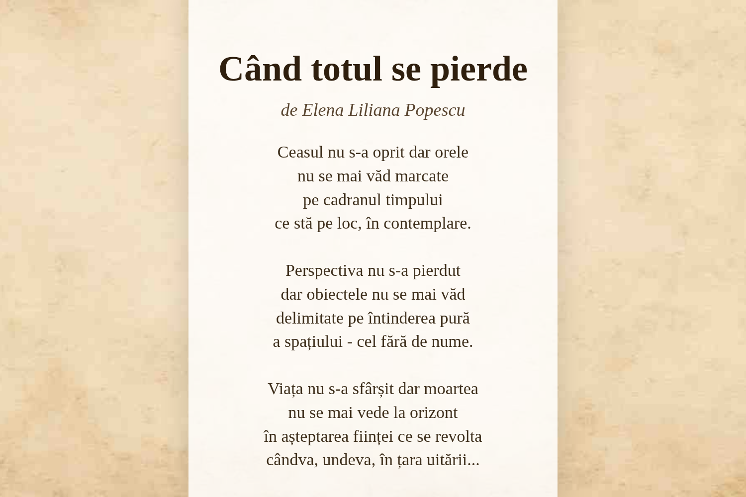 Când totul se pierde