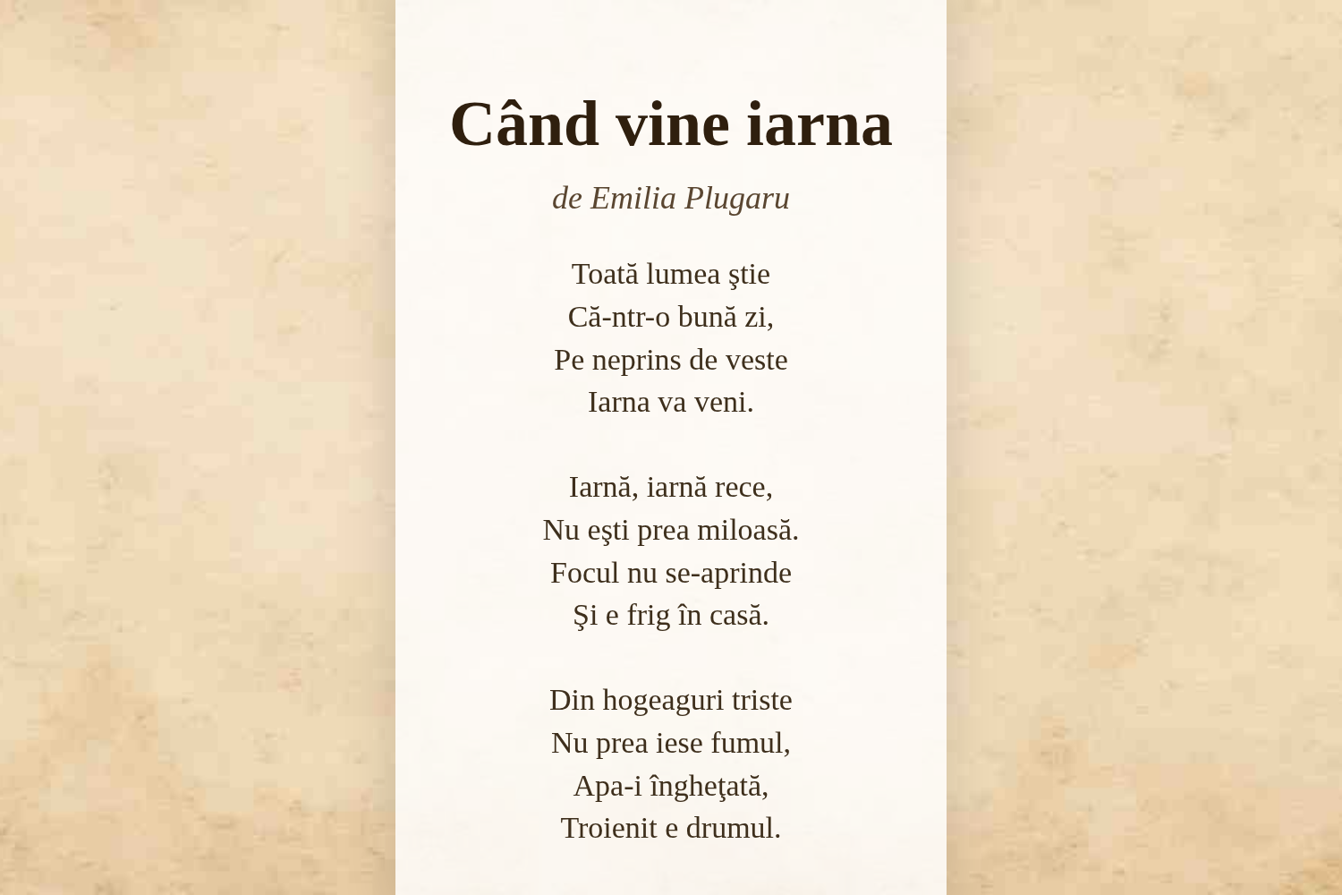 Când vine iarna