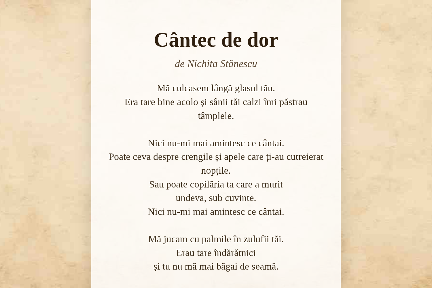 Cântec de dor