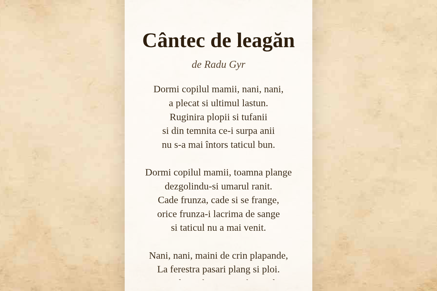 Cântec de leagăn
