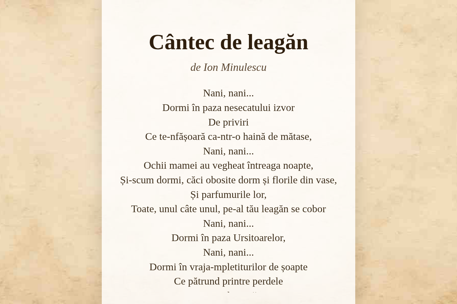 Cântec de leagăn