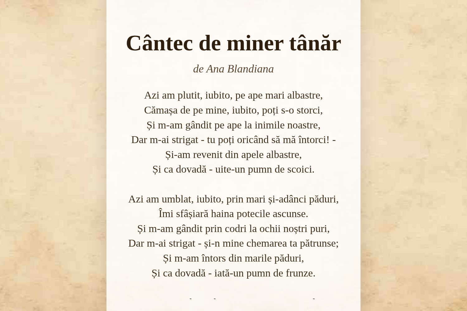 Cântec de miner tânăr
