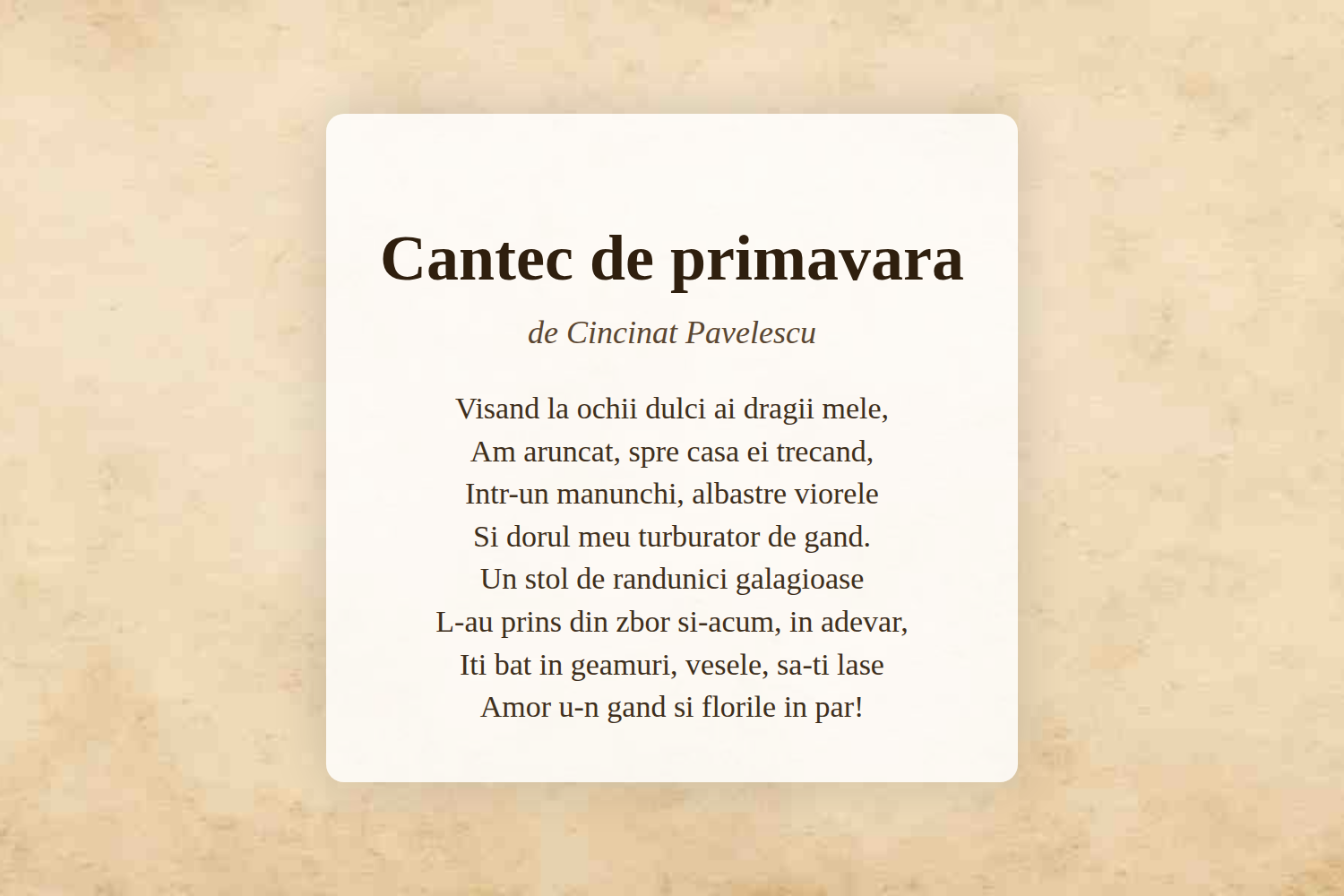 Cantec de primavara