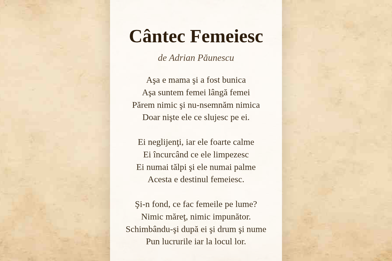 Cântec Femeiesc