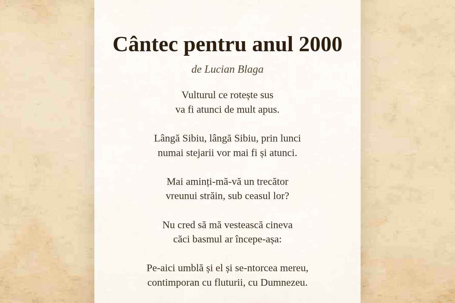 Cântec pentru anul 2000