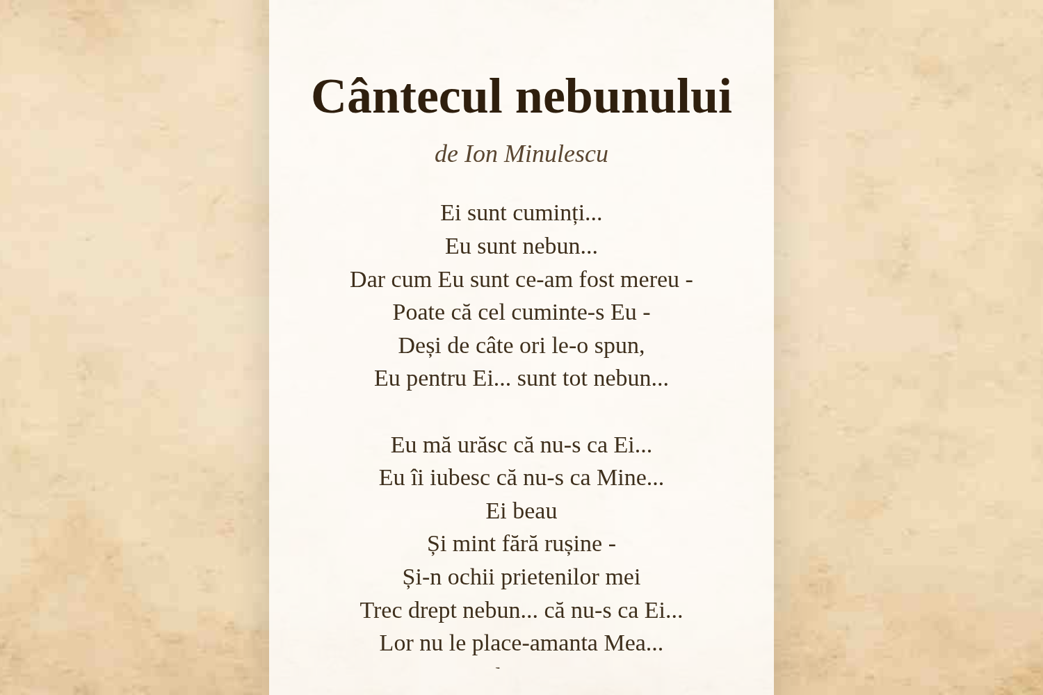 Cântecul nebunului