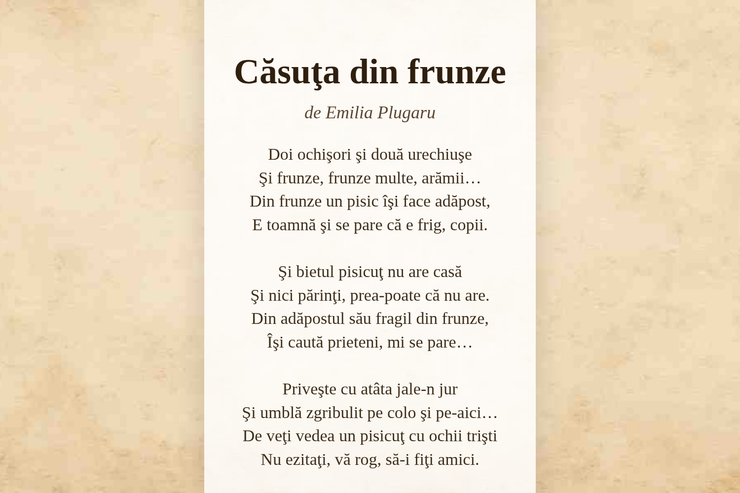 Căsuţa din frunze