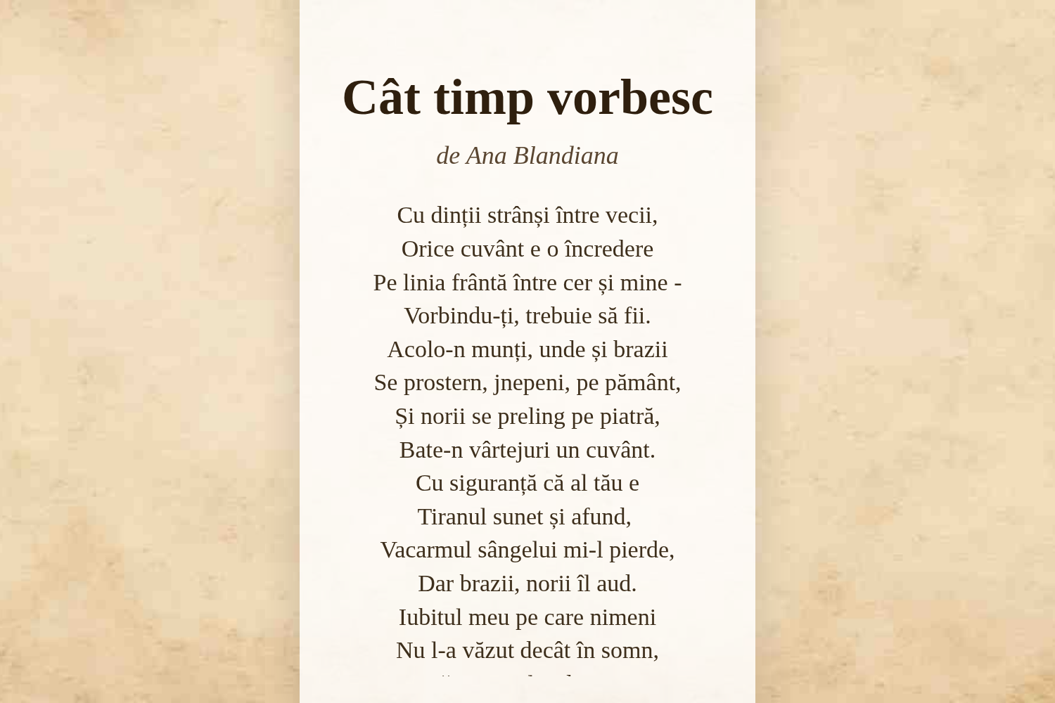 Cât timp vorbesc