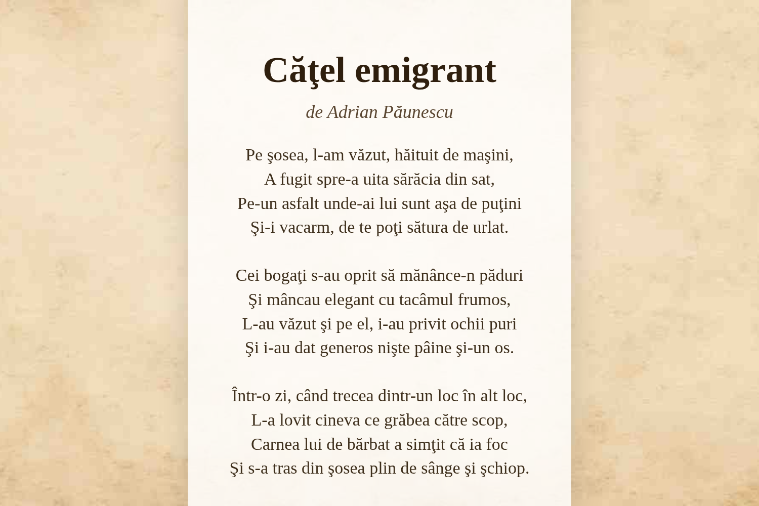 Căţel emigrant