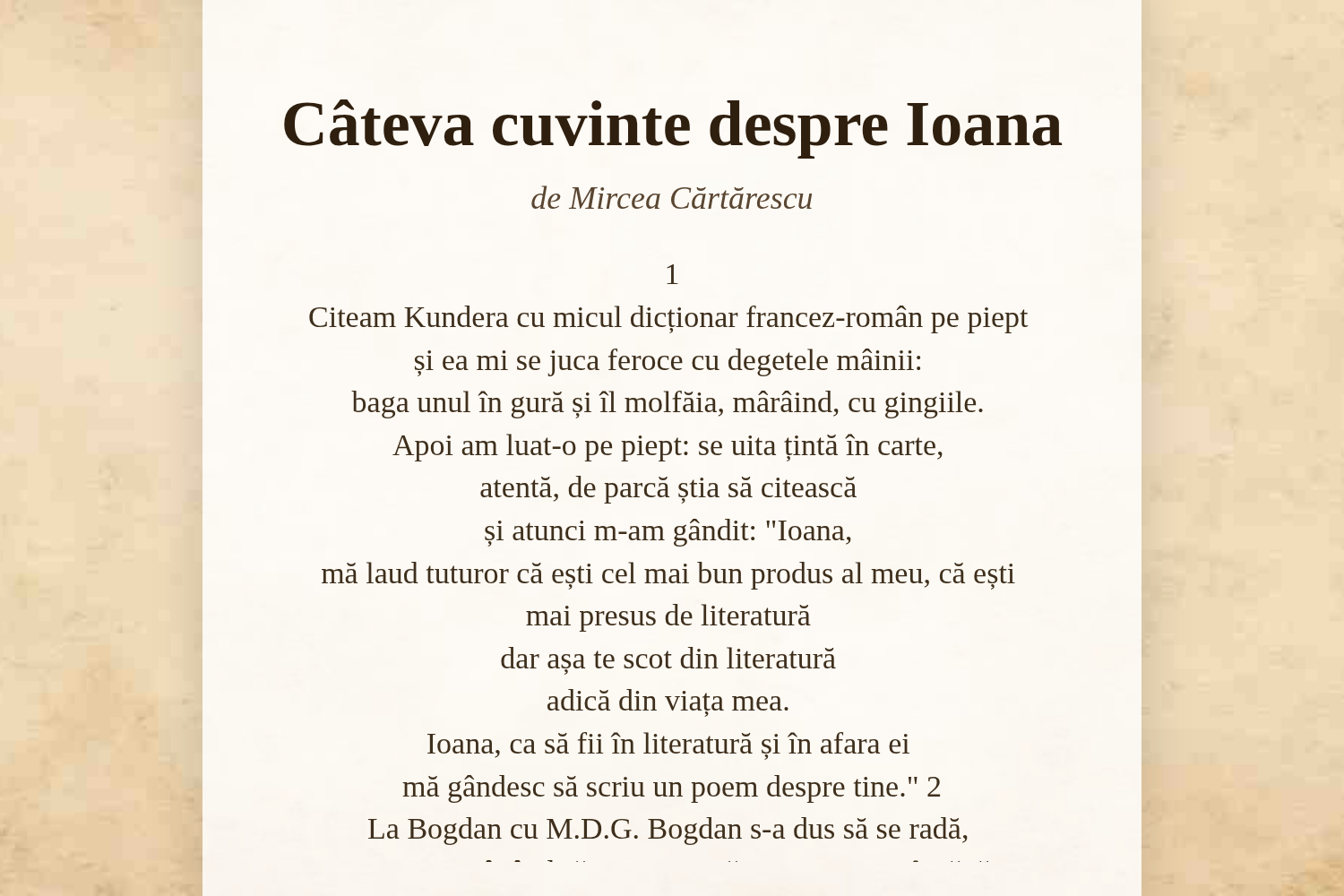 Câteva cuvinte despre Ioana