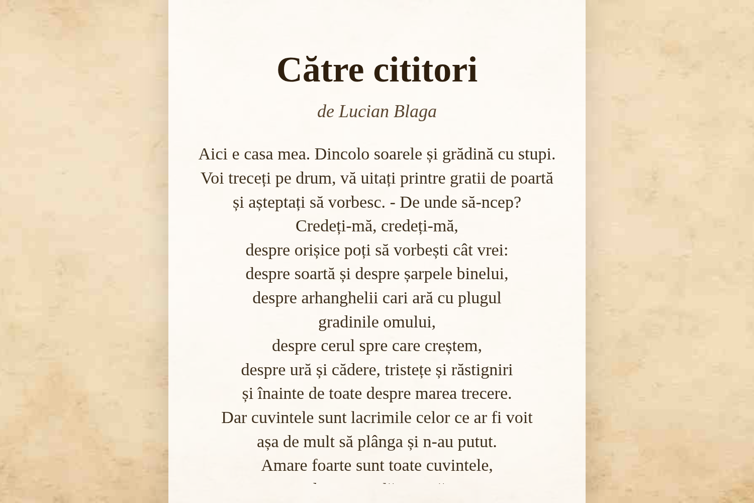 Către cititori
