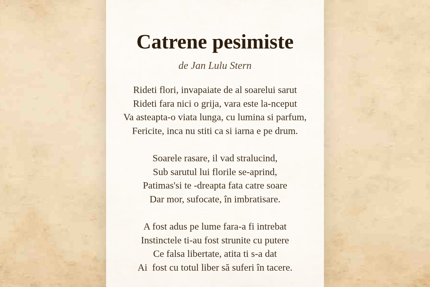 Catrene pesimiste