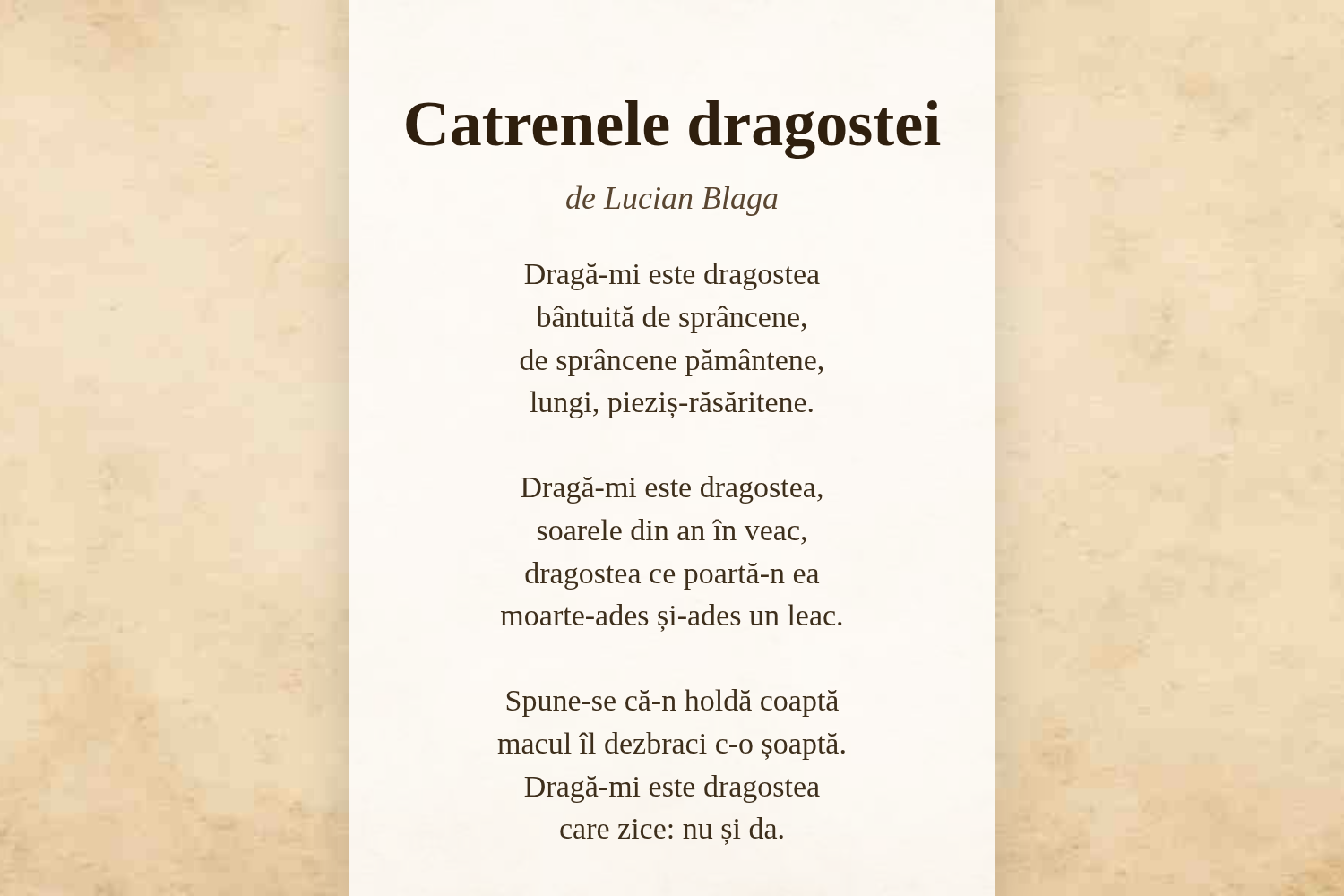 Catrenele dragostei