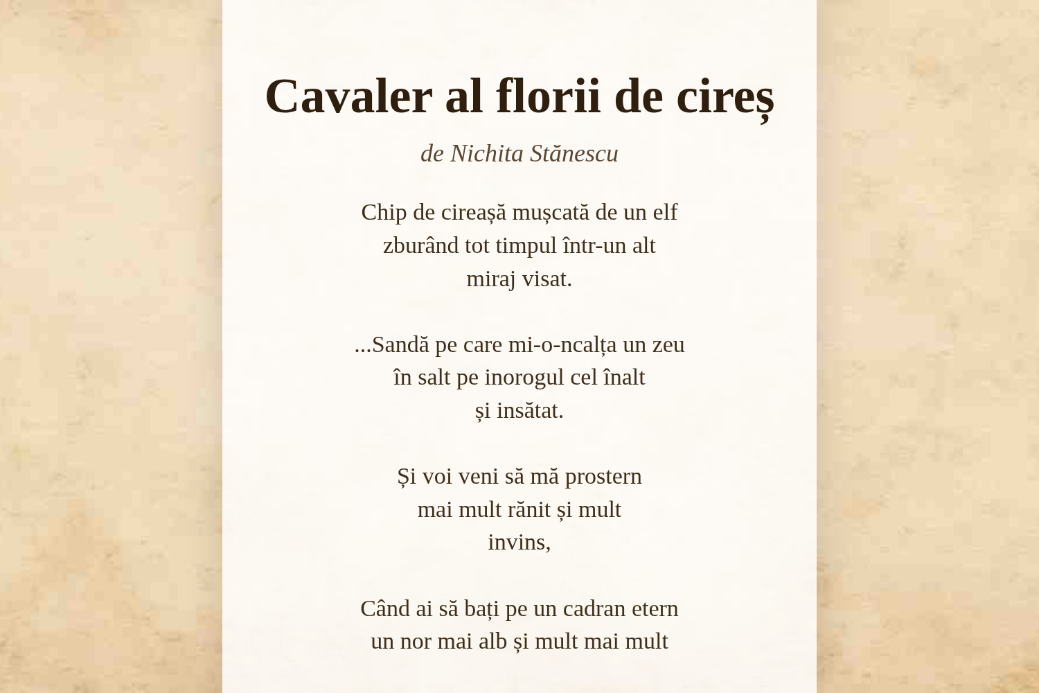 Cavaler al florii de cireș