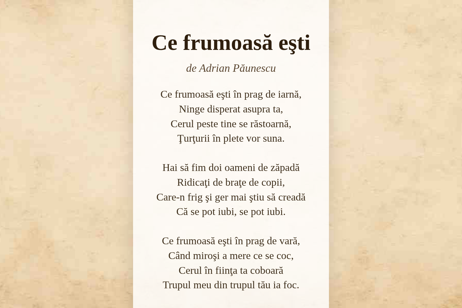 Ce frumoasă eşti